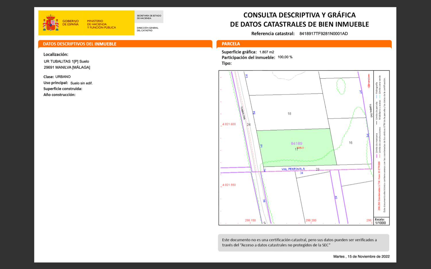 Building Site en venda in Chullera (Manilva)